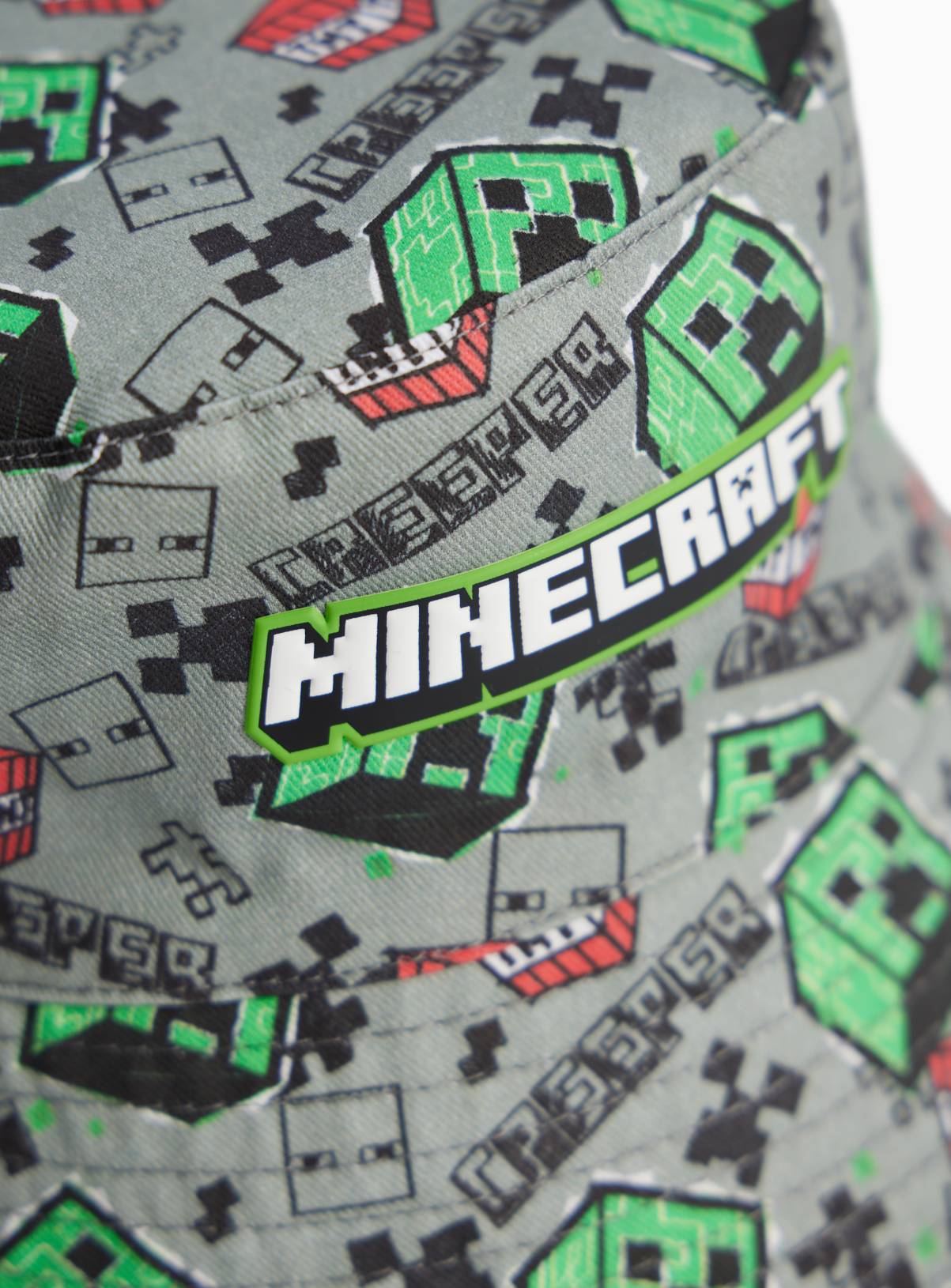 Grey Minecraft Print Bucket Hat 3-5 years - Image 2